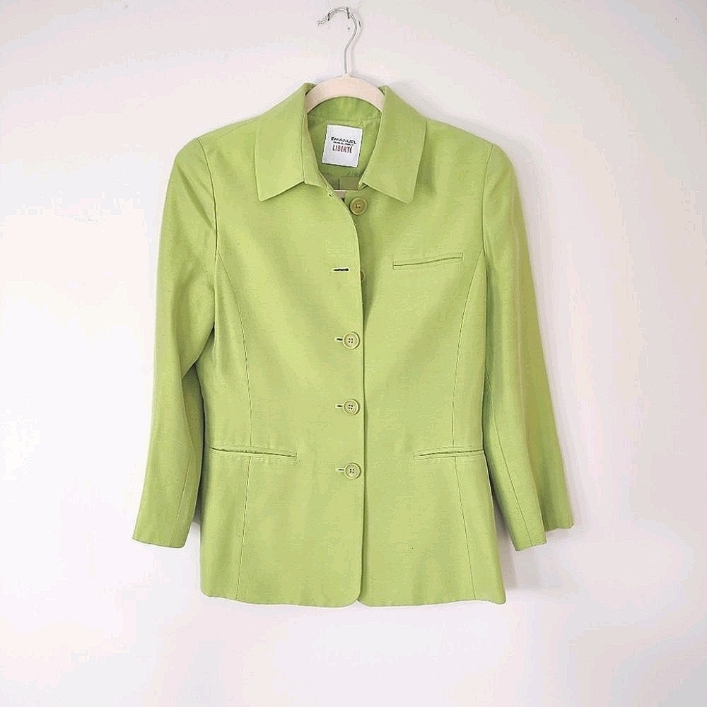 Emanuel Ungaro Green Structured Blazer Size 8